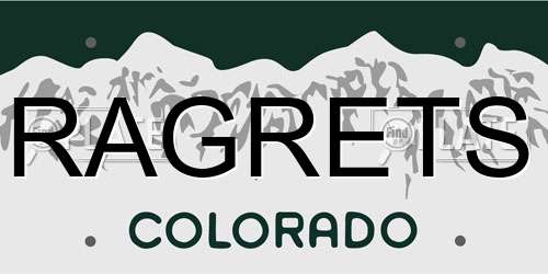 RAGRETS Colorado License Plate