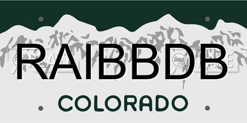 RAIBBDB Colorado License Plate