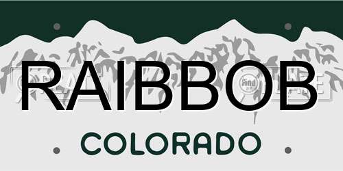RAIBBOB Colorado License Plate
