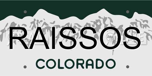 RAISSOS Colorado License Plate