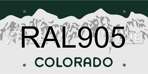 RAL905 Colorado License Plate
