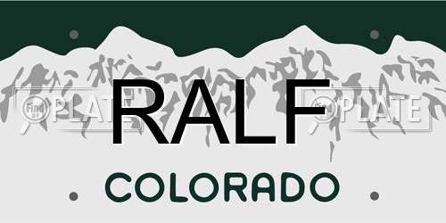 RALF Colorado License Plate