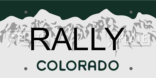 RALLY Colorado License Plate