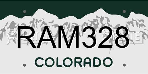 RAM328 Colorado License Plate