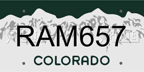 RAM657 Colorado License Plate