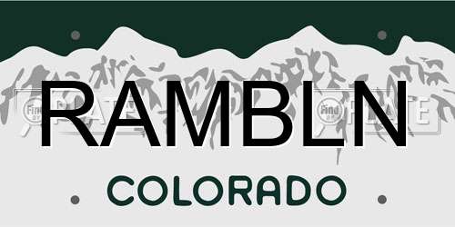 RAMBLN Colorado License Plate