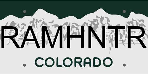RAMHNTR Colorado License Plate