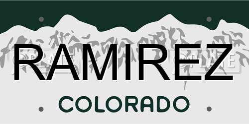 RAMIREZ Colorado License Plate