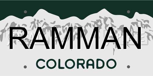 RAMMAN Colorado License Plate