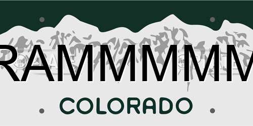 RAMMMMM Colorado License Plate
