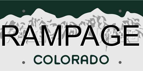 RAMPAGE Colorado License Plate