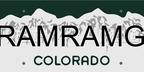 RAMRAMG Colorado License Plate