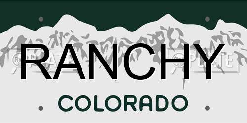 RANCHY Colorado License Plate