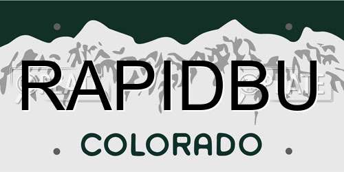 RAPIDBU Colorado License Plate