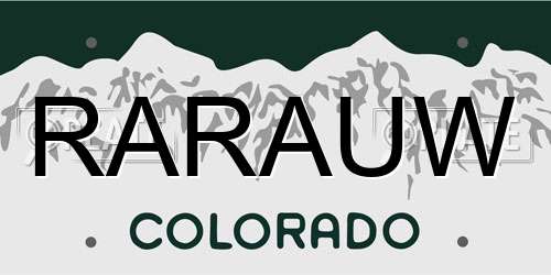 RARAUW Colorado License Plate
