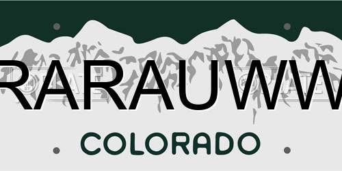 RARAUWW Colorado License Plate