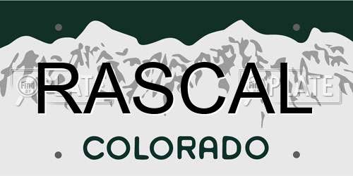 RASCAL Colorado License Plate