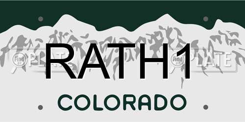 RATH1 Colorado License Plate