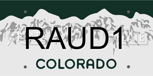 RAUD1 Colorado License Plate