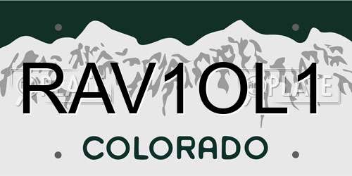 RAV1OL1 Colorado License Plate