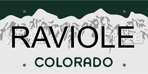 RAVIOLE Colorado License Plate