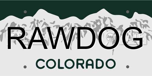 RAWDOG Colorado License Plate