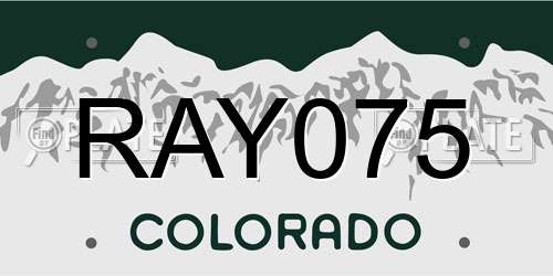 RAY075 Colorado License Plate
