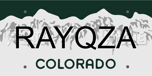 RAYQZA Colorado License Plate