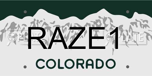 RAZE1 Colorado License Plate