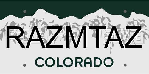 RAZMTAZ Colorado License Plate