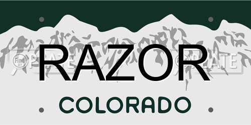 RAZOR Colorado License Plate