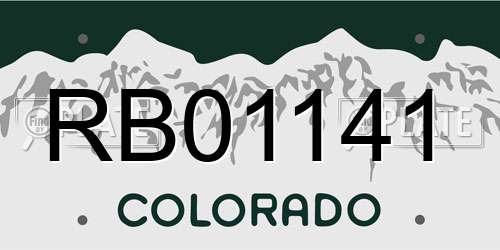 RB01141 Colorado License Plate