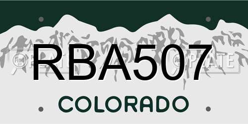 RBA507 Colorado License Plate