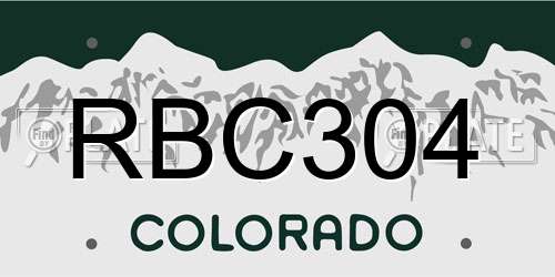 RBC304 Colorado License Plate