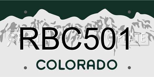 RBC501 Colorado License Plate