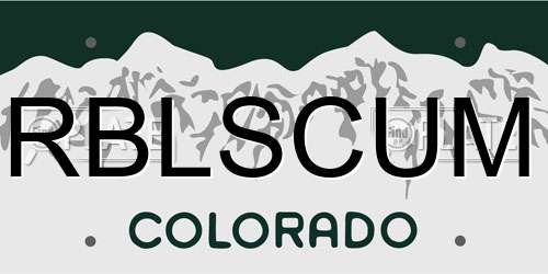 RBLSCUM Colorado License Plate