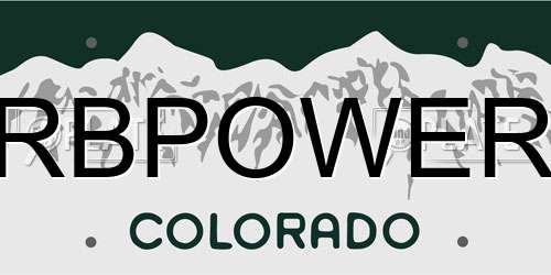 RBPOWER Colorado License Plate