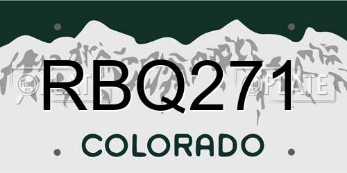 RBQ271 Colorado License Plate