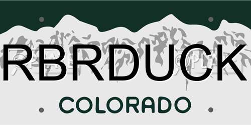 RBRDUCK Colorado License Plate