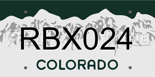 RBX024 Colorado License Plate