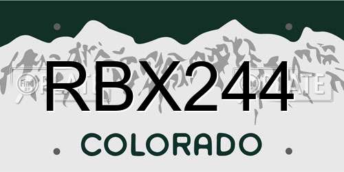 RBX244 Colorado License Plate