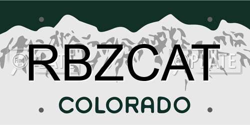 RBZCAT Colorado License Plate