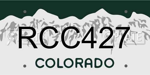 RCC427 Colorado License Plate