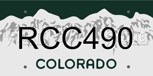 RCC490 Colorado License Plate