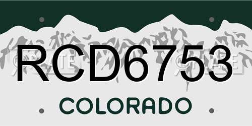 RCD6753 Colorado License Plate