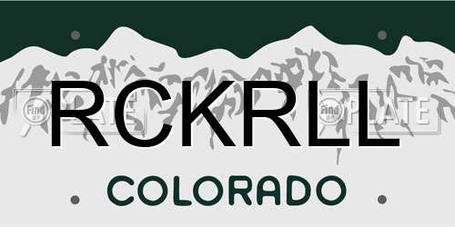 RCKRLL Colorado License Plate