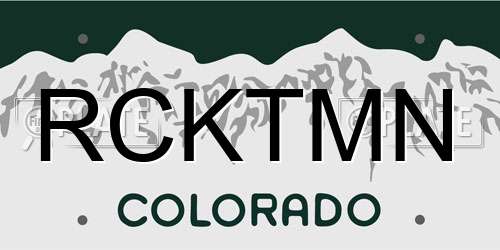 RCKTMN Colorado License Plate