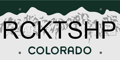 RCKTSHP Colorado License Plate