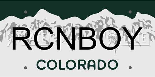 RCNBOY Colorado License Plate