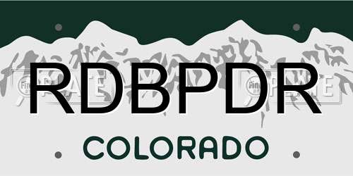 RDBPDR Colorado License Plate